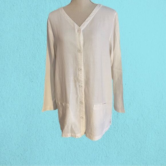 Women's Vintage Eileen Fisher White Shirt Size Large - Picture 1 of 4